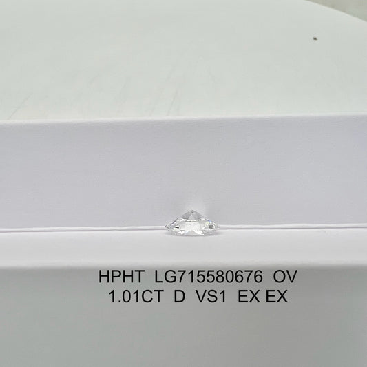 Oval Brilliant D VS1 EX 1.01ct HPHT Lab Grown Diamond with IGI Certificate LG715580676