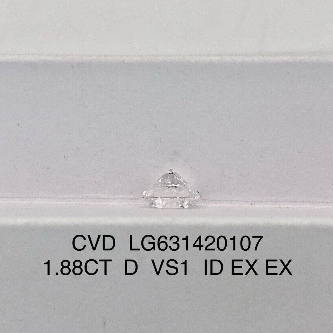 Round Brilliant D VS1 ID EX EX 1.88ct Lab Grown Diamond with IGI Certificate LG631420107 CVD