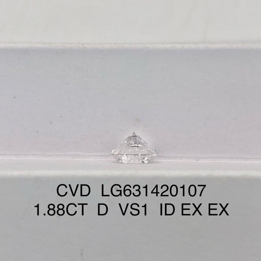 Round Brilliant D VS1 ID EX EX 1.88ct Lab Grown Diamond with IGI Certificate LG631420107 CVD
