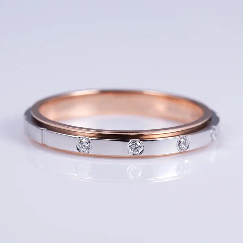 Eco-523 | 18K White & Rose Gold Lab-Grown Diamond Ring