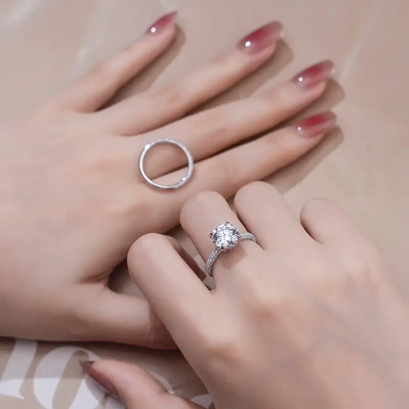 Eco-825 2.58CT F VS1 Lab-Grown Diamond Ring in 10K/18K White Gold
