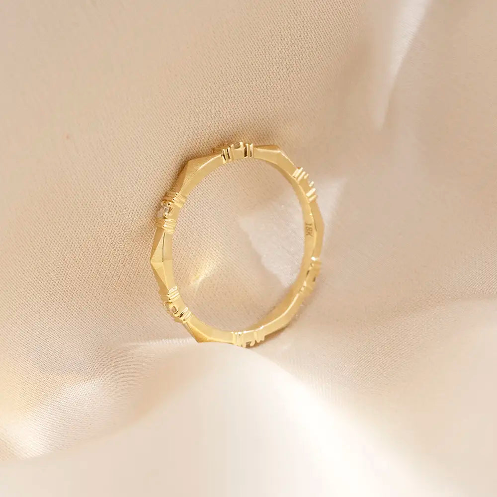 MSR-1667 | 18K Yellow Gold Eternity Ring with 1.2mm Lab-Grown Diamonds