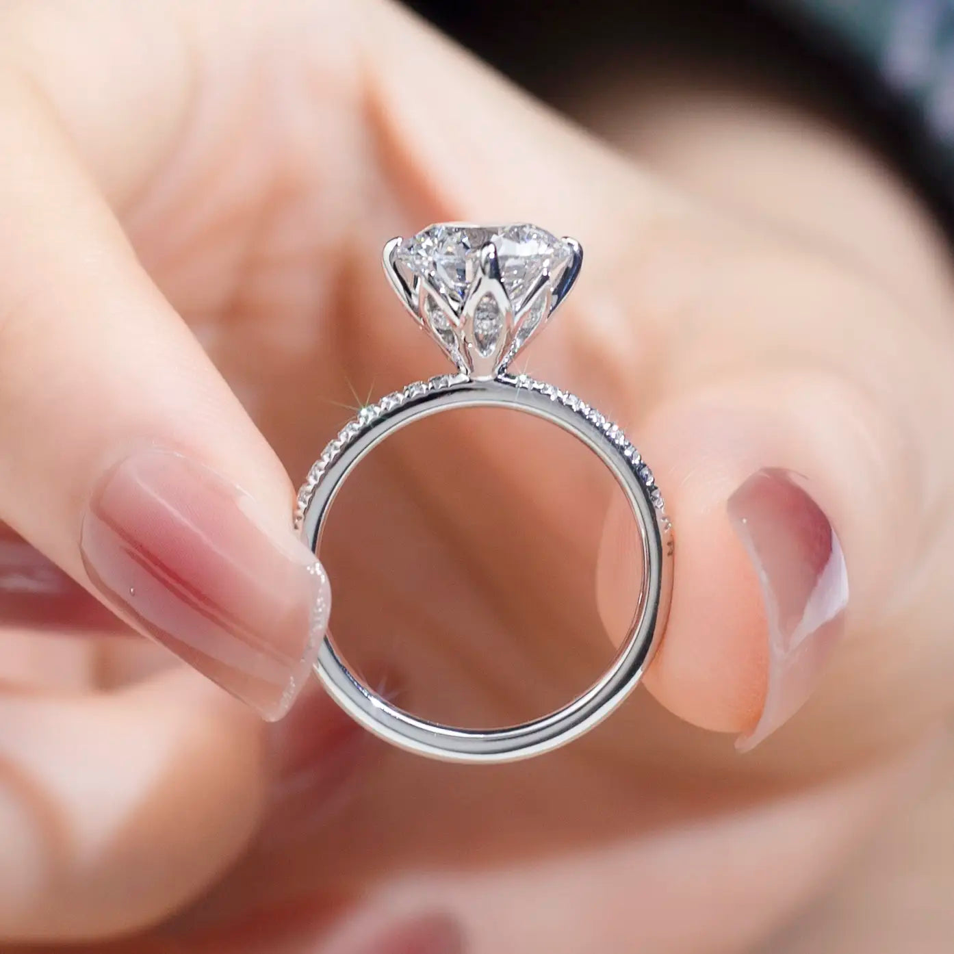 Eco-919 | 18K Gold 3CT Round-Cut Lab-Grown Diamond Ring