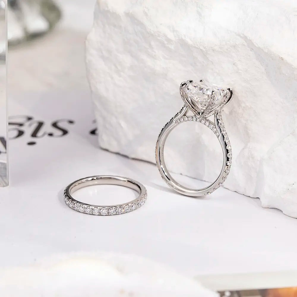 Eco-1698 | 18K Gold Lab-Grown Diamond Couple & Stackable Ring Set
