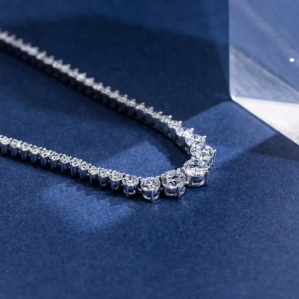 Econ-858 — The River of Light Lab Diamond Tennis Necklace