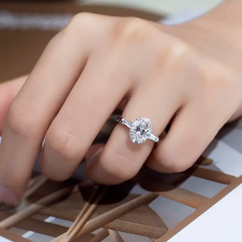 Eco-1294 | 1.8ct Oval Lab Diamond Ring in 18K White Gold  By Ecogemma