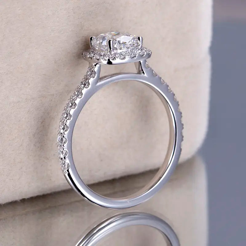 Eco-930 | 1ct Lab-Grown Diamond Halo Ring in PT950 Platinum  By Ecogemma