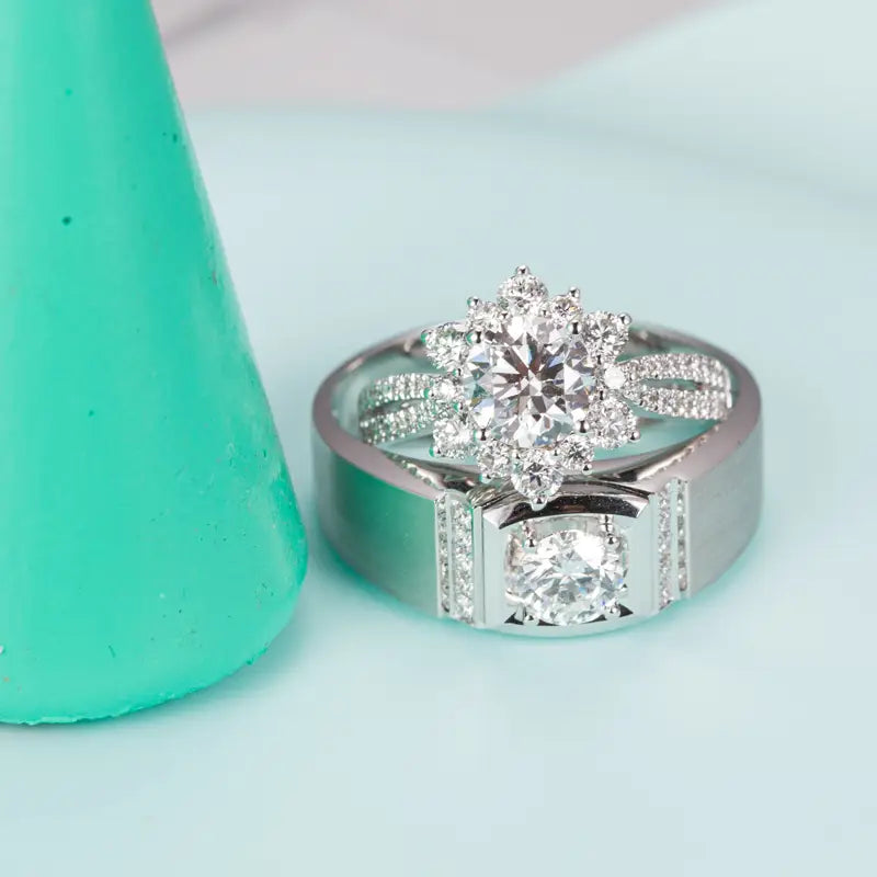 Eco-593 0.50CT Lab-Grown Diamond Ring in 18K White Gold – Men’s Signature Solitaire by Ecogemma
