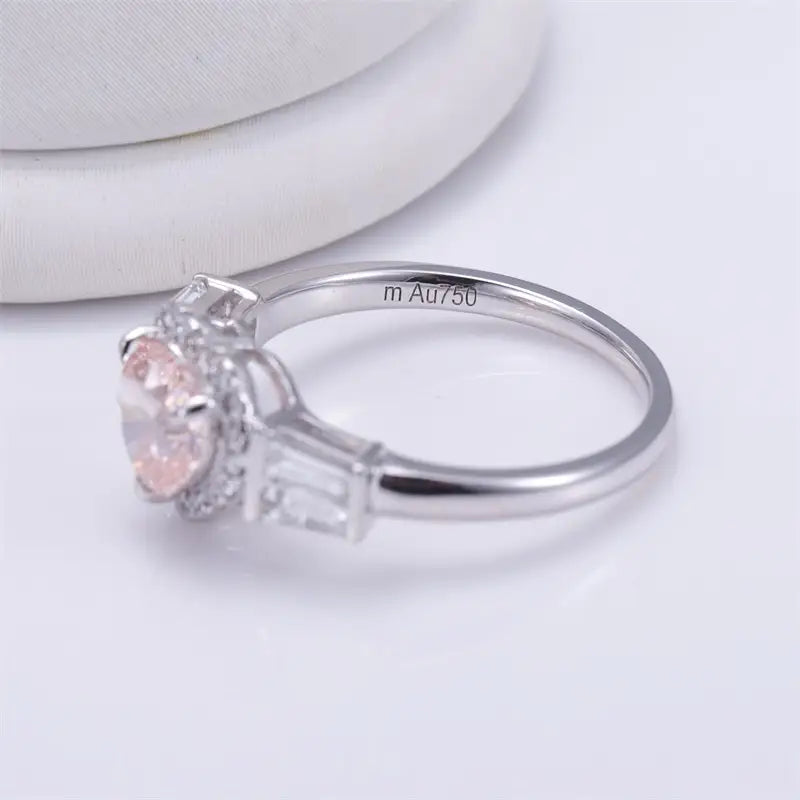 Eco-1461 Heart-Cut Lab-Grown Diamond Ring in 9K/14K/18K White Gold – Custom Color Jewelry
