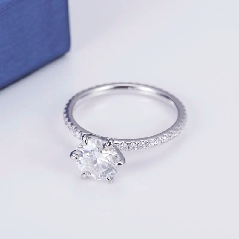 Eco-557 | 14K White Gold DEF VVS Moissanite Eternity Ring
