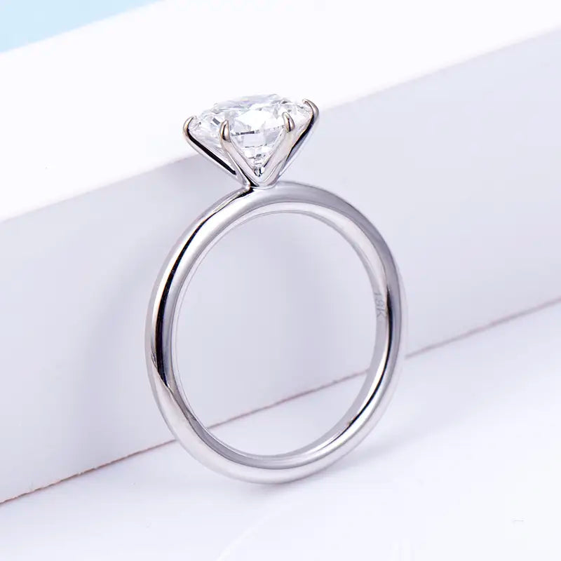 Eco-739 1.5CT F VS2 Lab-Grown Diamond Ring in 18K Rose Gold
