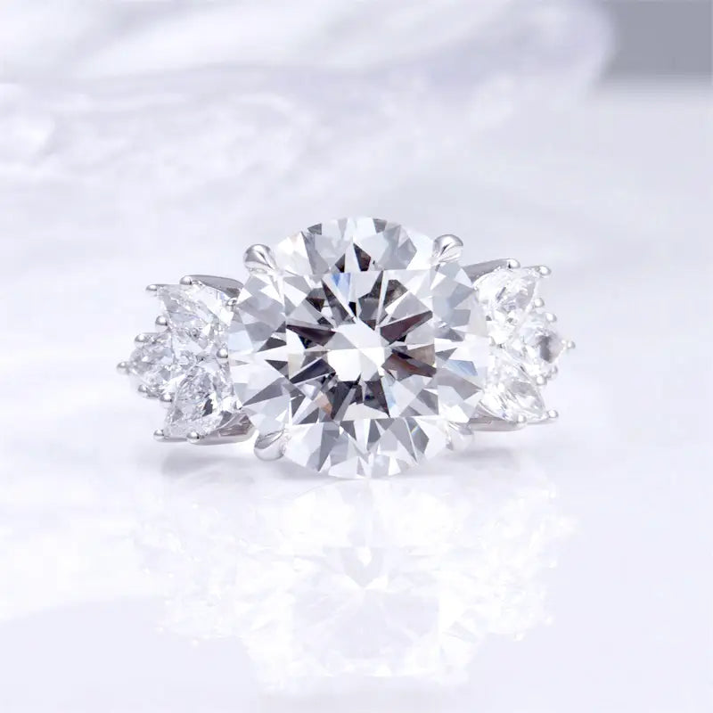 Eco-1447 | 18K White Gold 6CT Oval Lab-Grown Diamond Butterfly Ring