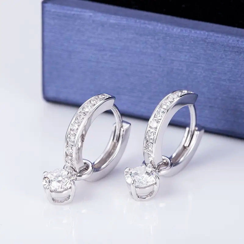 0.5ct Round-Cut Lab-Grown Diamond Earrings in 14K White Gold – IGI Certified | Ecogemma