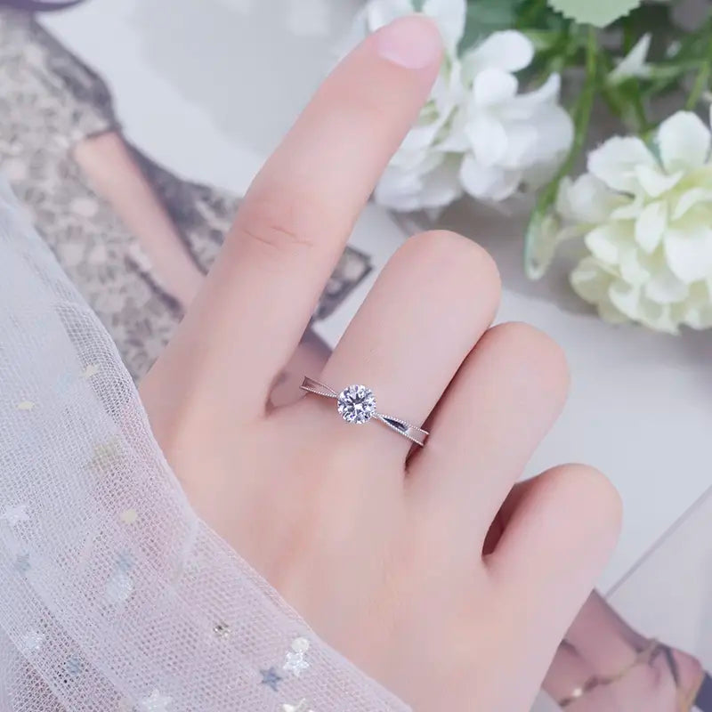 Eco-582 | Lab-Grown Diamond Ring in 18K White Gold  By Ecogemma