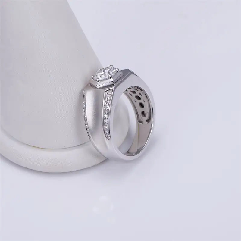 Eco-1448 | Men's Lab-Grown Diamond Ring in S925 Sterling Silver  By Ecogemma