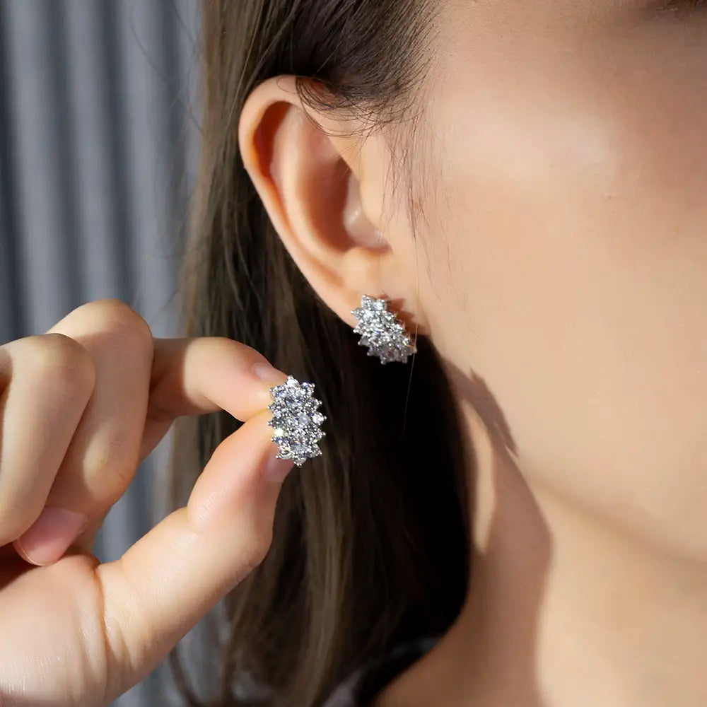 Ecoe-780 — The Celestial Arc Lab Diamond Cluster Earrings