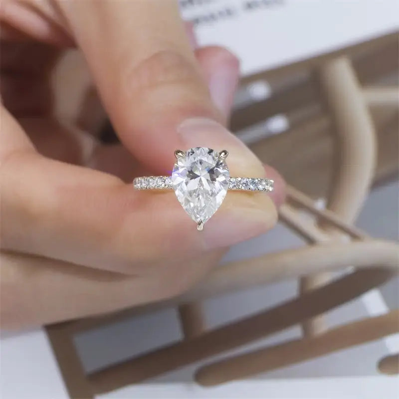 Eco-1429 | 2.21ct Pear-Cut Lab Diamond Solitaire Ring in 14K Gold  By Ecogemma