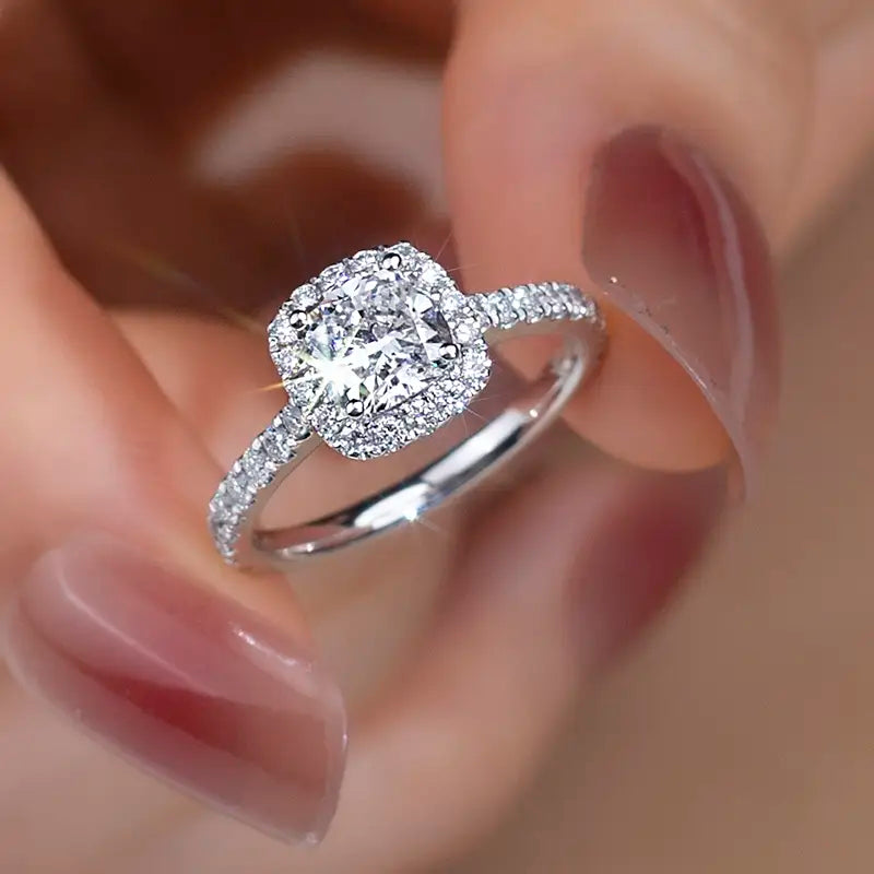Eco-930 | 1ct Lab-Grown Diamond Halo Ring in PT950 Platinum  By Ecogemma