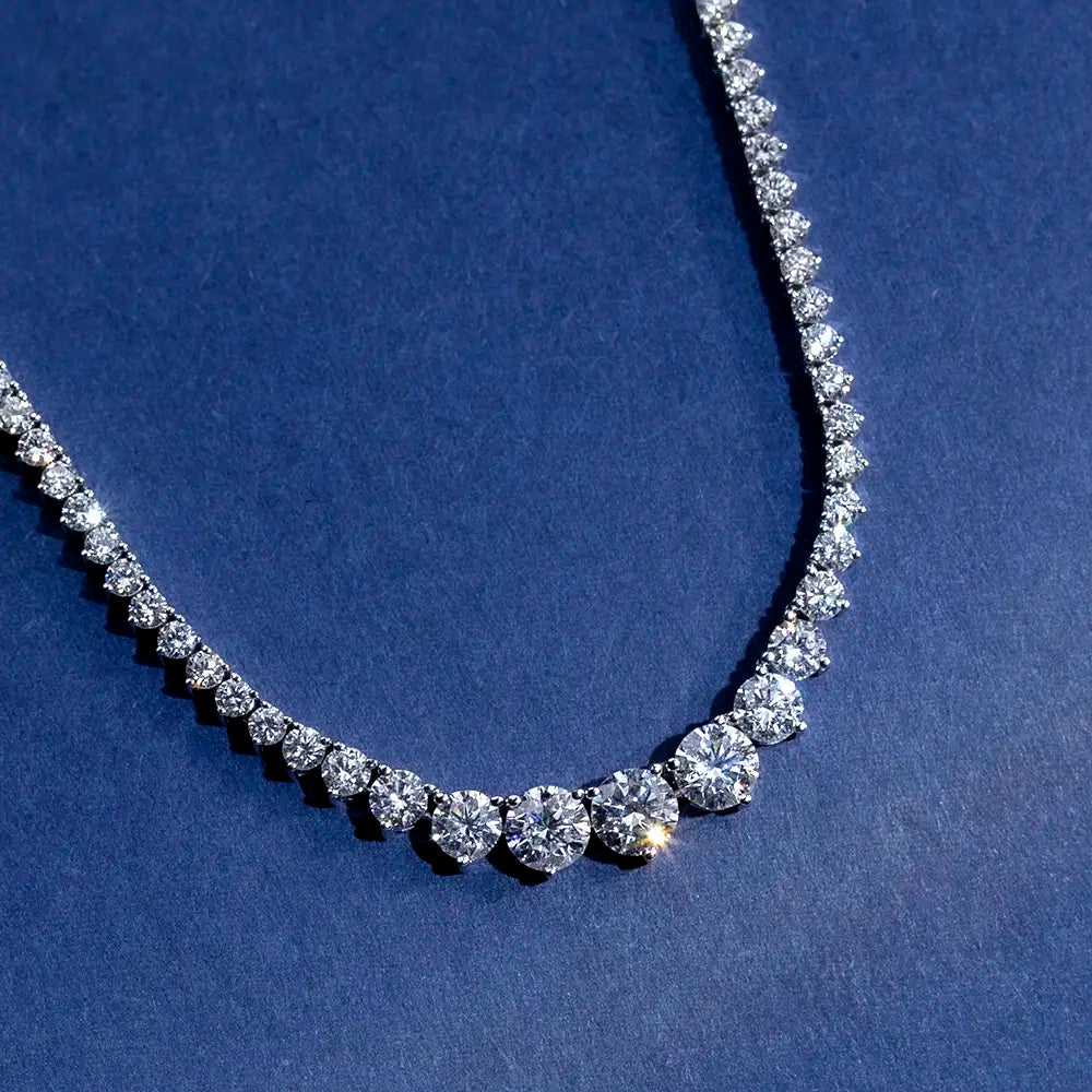 Econ-858 — The River of Light Lab Diamond Tennis Necklace