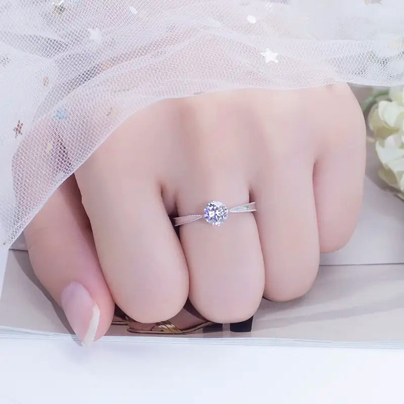 Eco-582 | Lab-Grown Diamond Ring in 18K White Gold  By Ecogemma