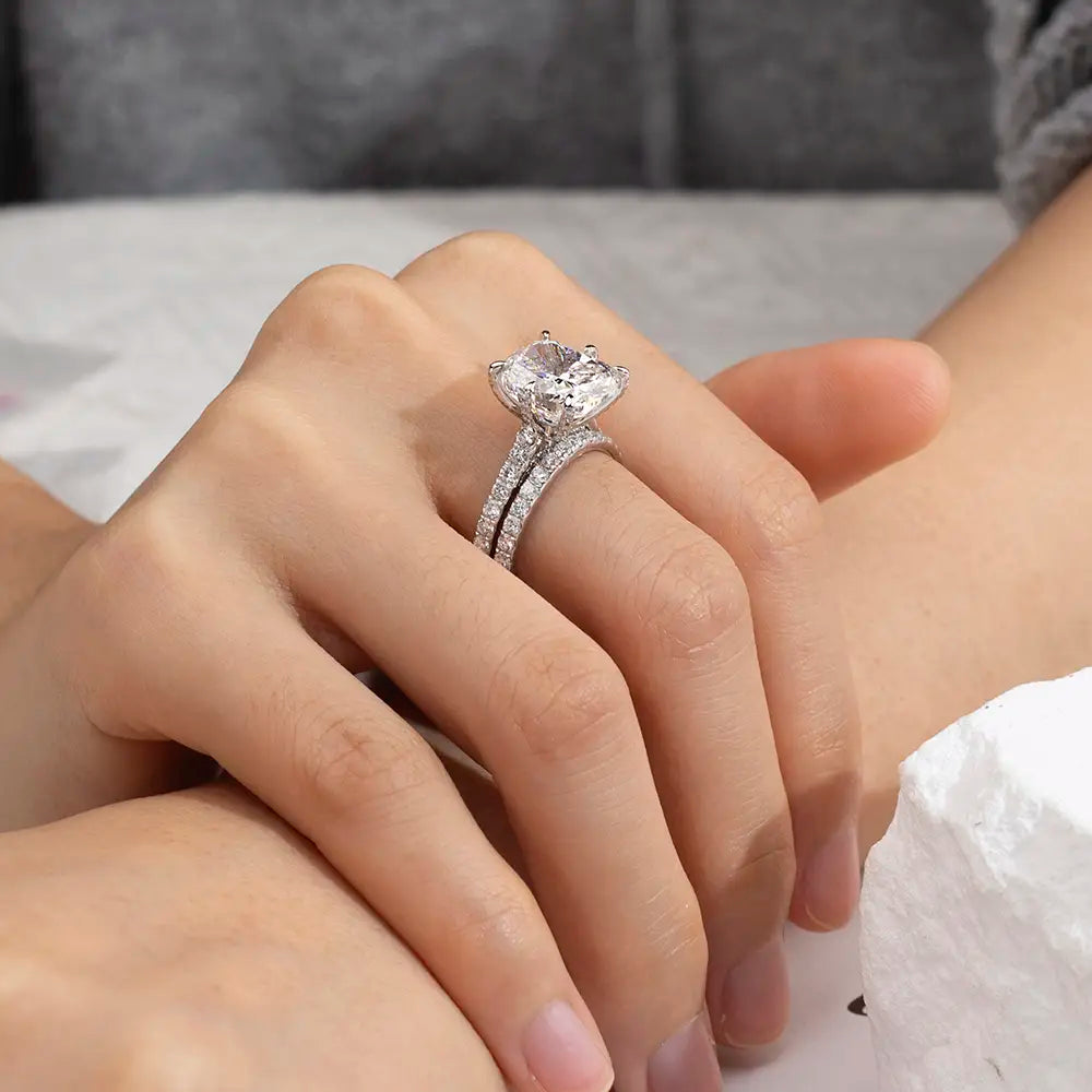 Eco-1698 | 18K Gold Lab-Grown Diamond Couple & Stackable Ring Set
