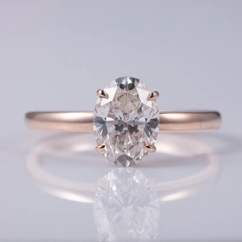 Eco-548 | 10K Rose Gold 1CT Round Lab-Grown Diamond Solitaire Ring
