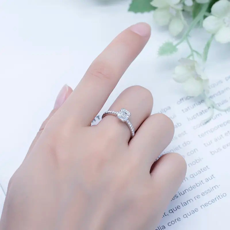 Eco-564 | 1ct Emerald-Cut Lab Diamond Solitaire Ring  By Ecogemma