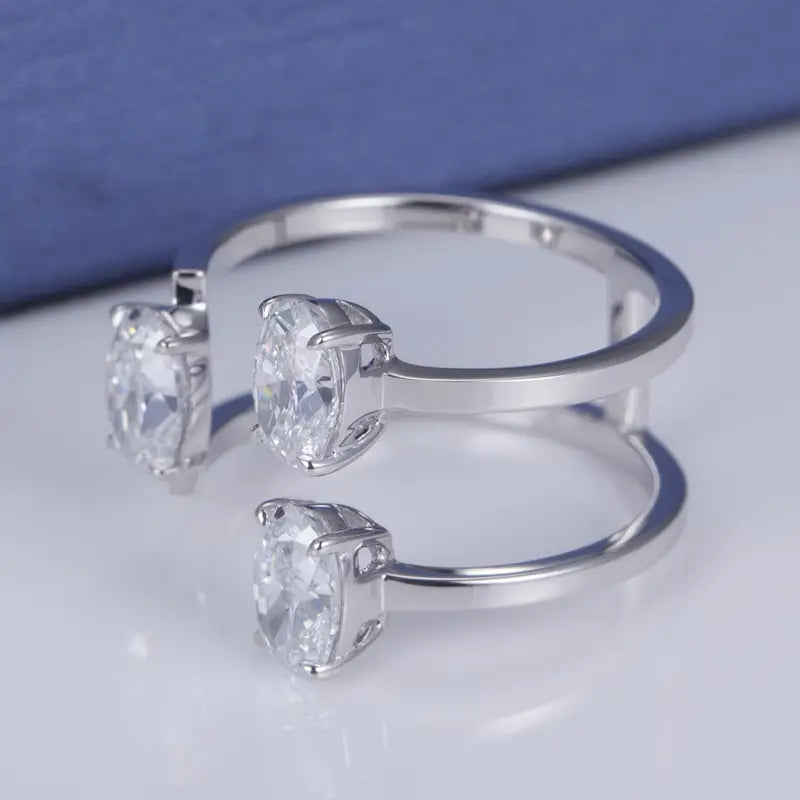 Eco-610 | 0.8ct Three-Stone Lab Diamond Ring in 14K Gold  By Ecogemma
