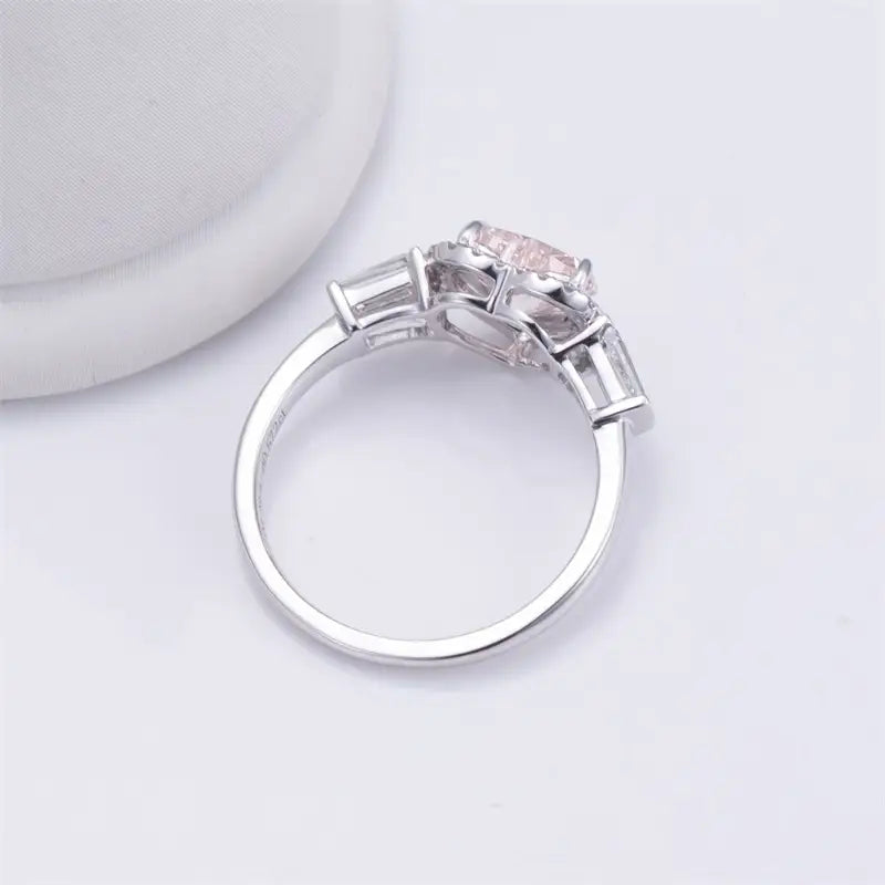 Eco-1461 Heart-Cut Lab-Grown Diamond Ring in 9K/14K/18K White Gold – Custom Color Jewelry