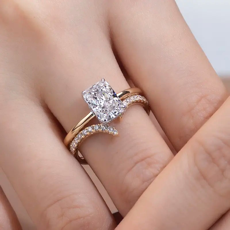 Eco-886 1.84CT E VVS2 Lab-Grown Diamond Stackable Ring in 18K White Gold