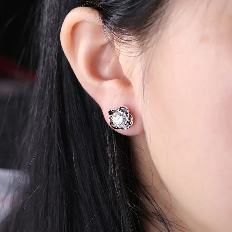 Ecoe-008 — The Blooming Radiance Lab Diamond Stud Earrings