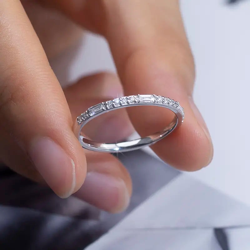 Eco-1398 | Lab-Grown Diamond Eternity Ring in 18K White Gold  By Ecogemma