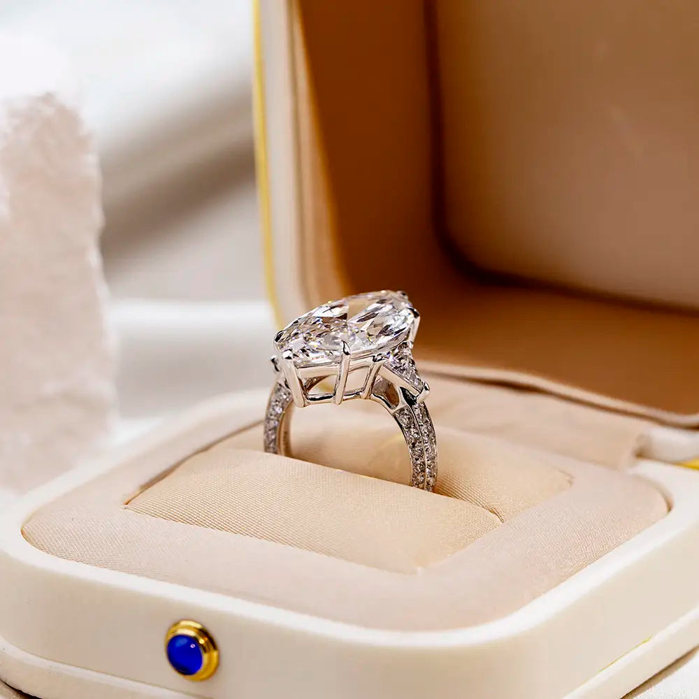 Eco-1726 | 9.93ct CVD Lab Diamond Ring in 18K White Gold  By Ecogemma