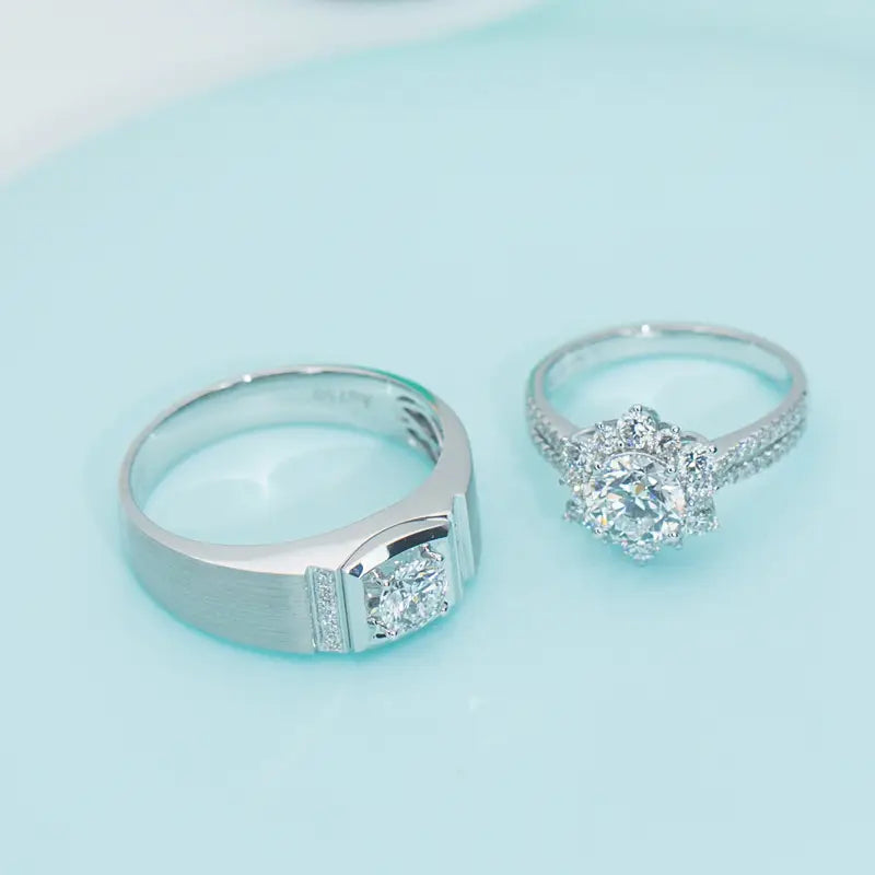 Eco-593 0.50CT Lab-Grown Diamond Ring in 18K White Gold – Men’s Signature Solitaire by Ecogemma