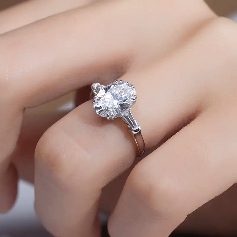Eco-1294 | 1.8ct Oval Lab Diamond Ring in 18K White Gold  By Ecogemma