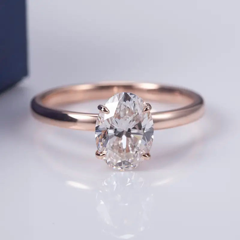 Eco-548 | 10K Rose Gold 1CT Round Lab-Grown Diamond Solitaire Ring