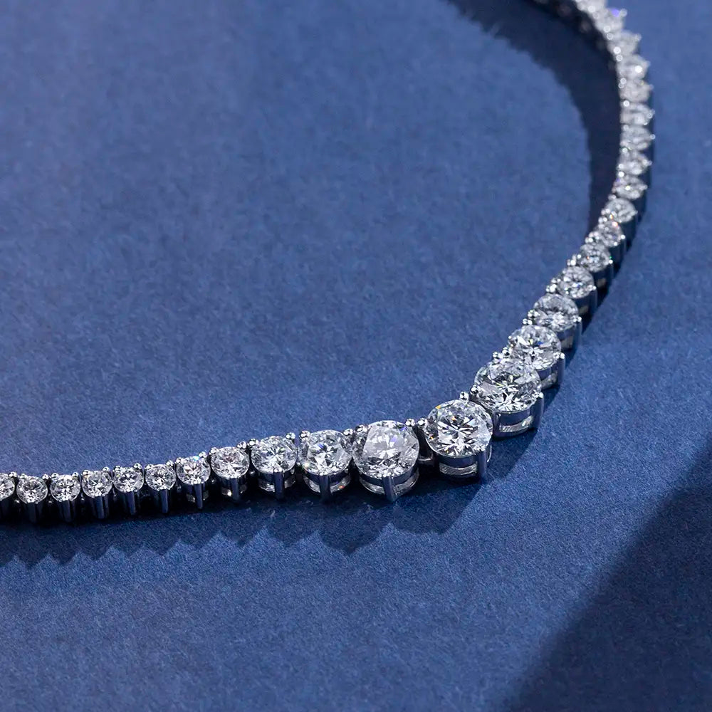 Econ-858 — The River of Light Lab Diamond Tennis Necklace