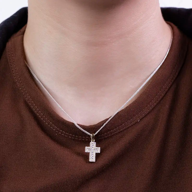 Econ-002 — The Light of Devotion Lab Diamond Cross Pendant