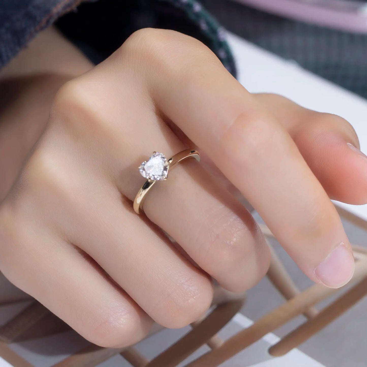 Eco-1357 1.03CT D VS1 Lab-Grown Diamond Solitaire Ring in 14K Gold – Custom by Ecogemma
