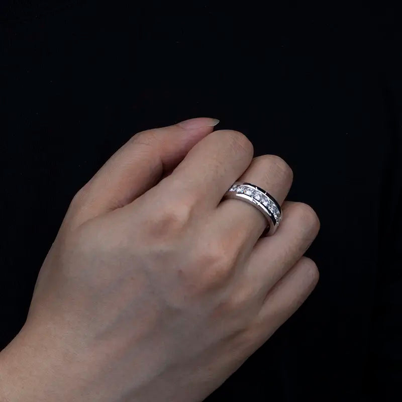 Eco-1387 | 18K White Gold Lab-Grown Diamond Men’s Ring