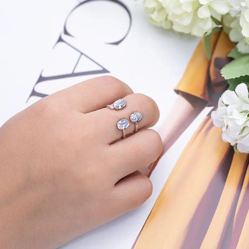 Eco-610 | 0.8ct Three-Stone Lab Diamond Ring in 14K Gold  By Ecogemma