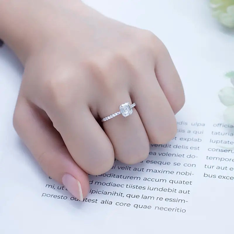 Eco-564 | 1ct Emerald-Cut Lab Diamond Solitaire Ring  By Ecogemma