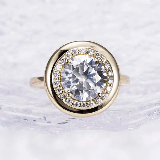 Eco-1135 Custom Lab-Grown Diamond Halo Ring