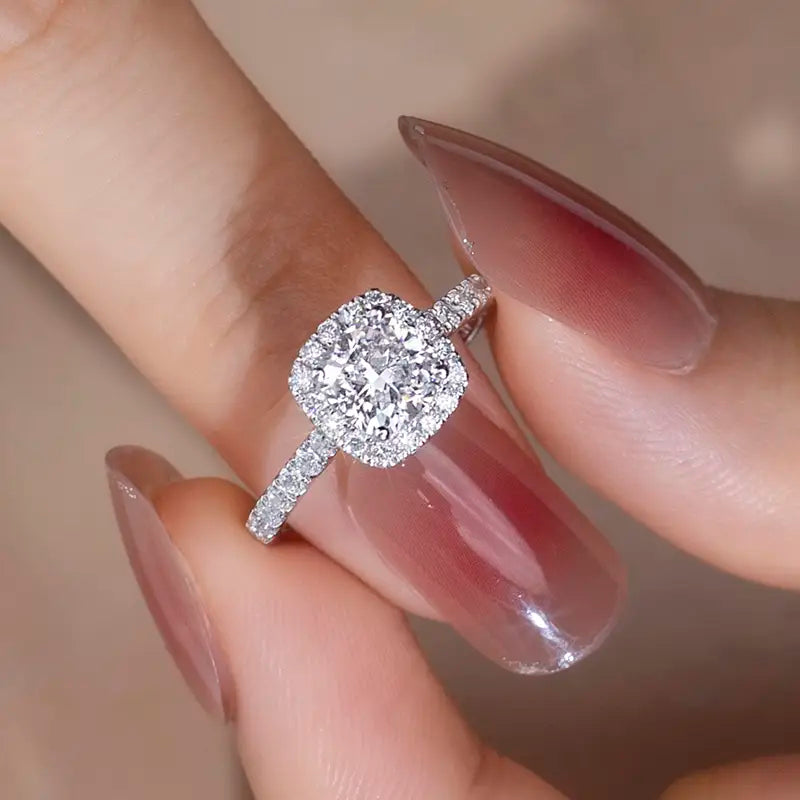 Eco-930 | 1ct Lab-Grown Diamond Halo Ring in PT950 Platinum  By Ecogemma