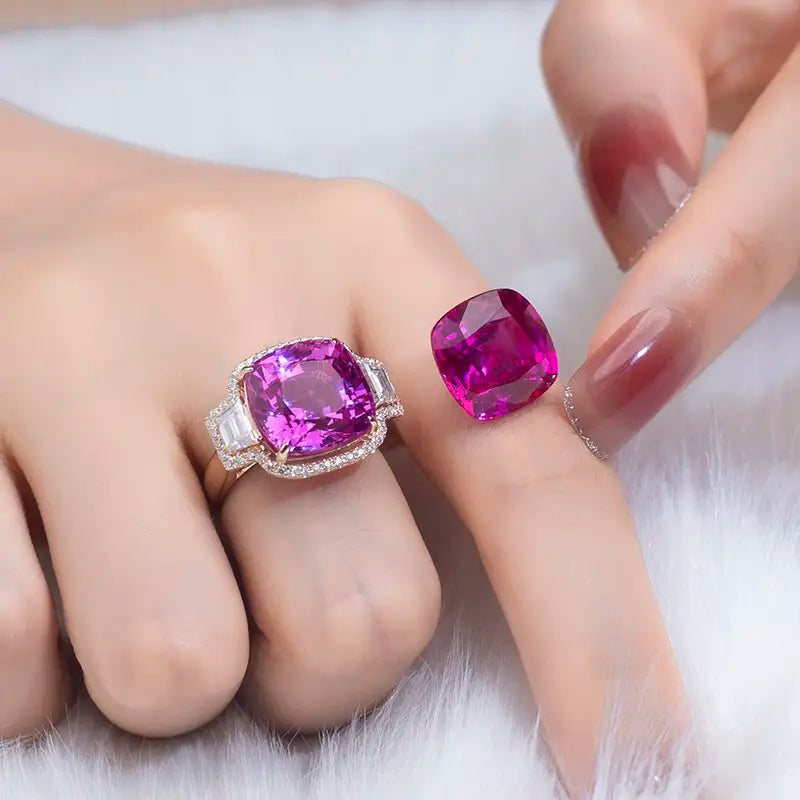 Eco-805 | Pink Lab Diamond Ring in 14K Gold  By Ecogemma