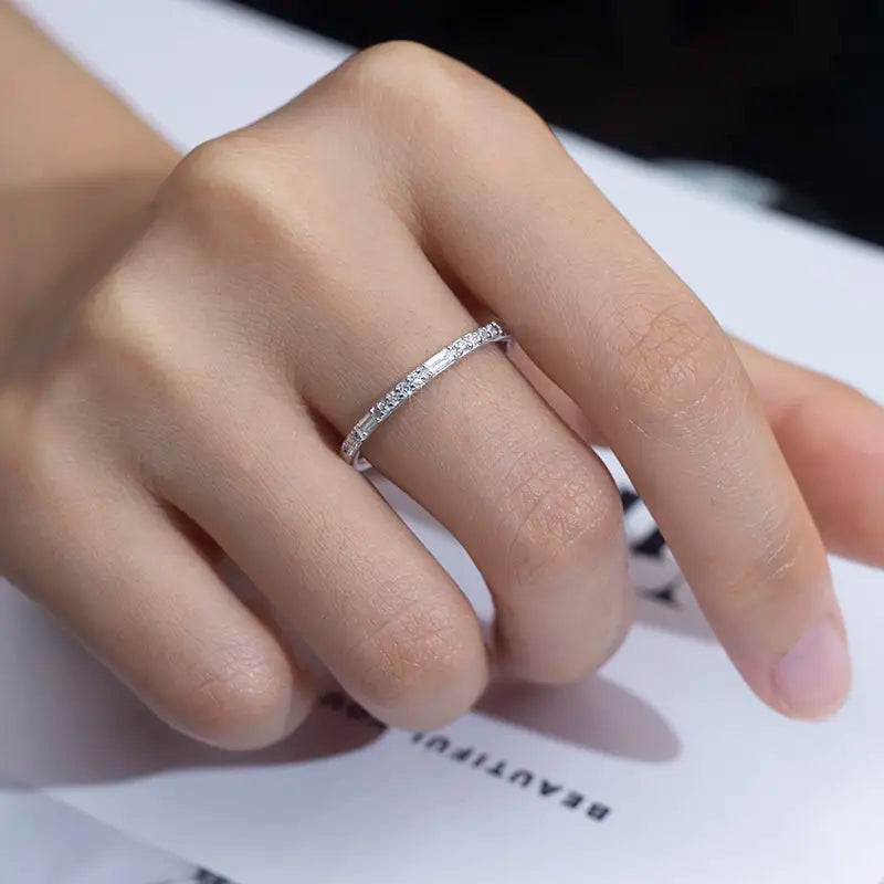 Eco-1398 | Lab-Grown Diamond Eternity Ring in 18K White Gold  By Ecogemma