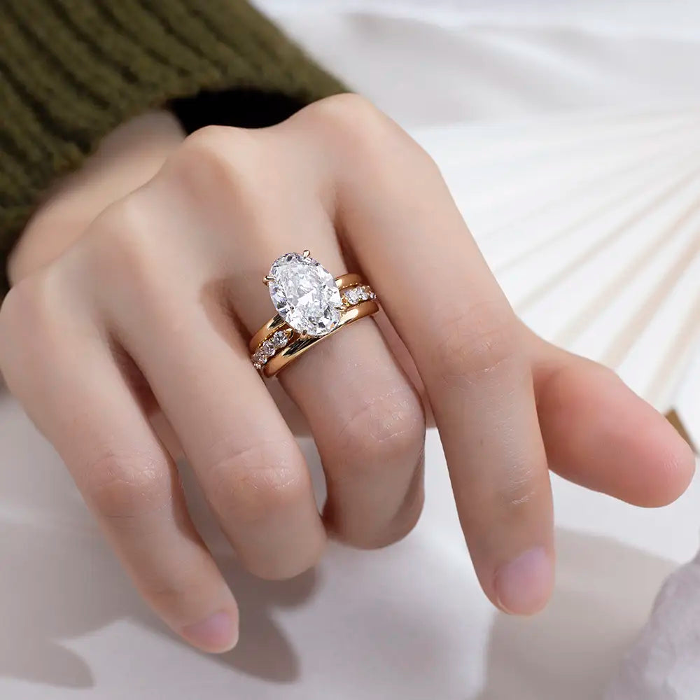 Ecogemma-1803 | 18K Yellow Gold 1.50CT Oval-Cut Lab-Grown Diamond Ring