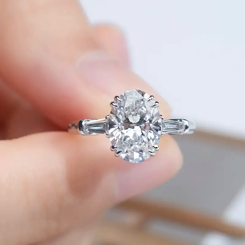 Eco-1294 | 1.8ct Oval Lab Diamond Ring in 18K White Gold  By Ecogemma