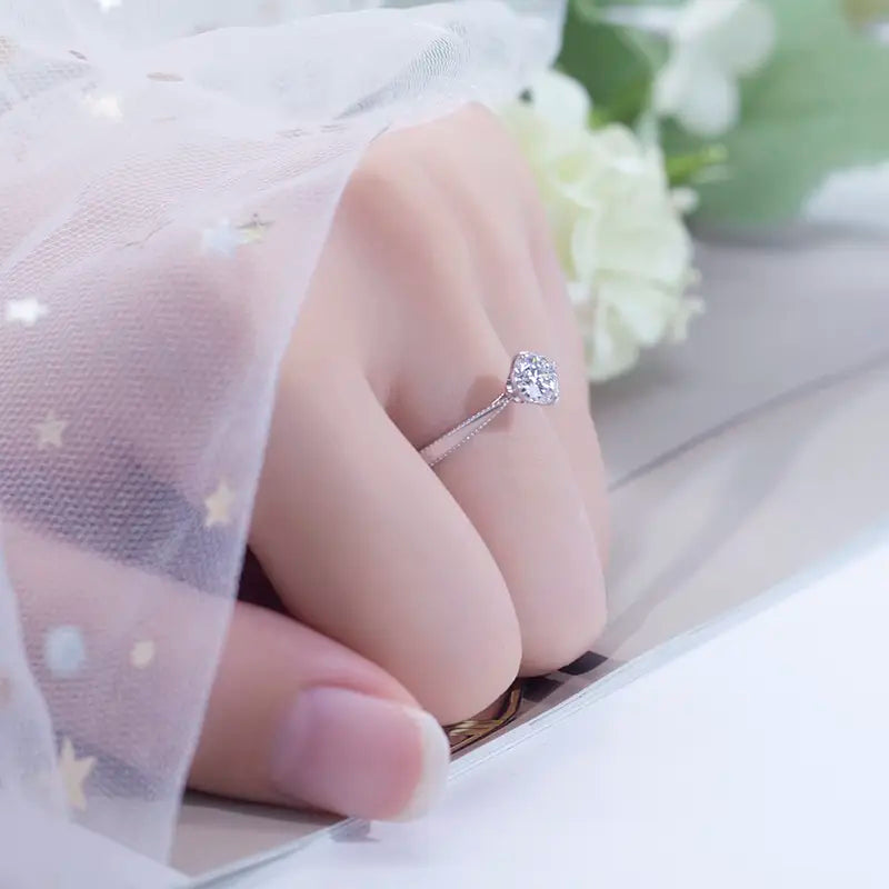 Eco-582 | Lab-Grown Diamond Ring in 18K White Gold  By Ecogemma