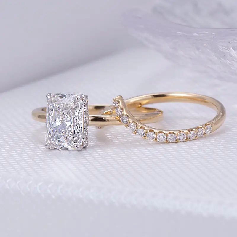 Eco-886 1.84CT E VVS2 Lab-Grown Diamond Stackable Ring in 18K White Gold